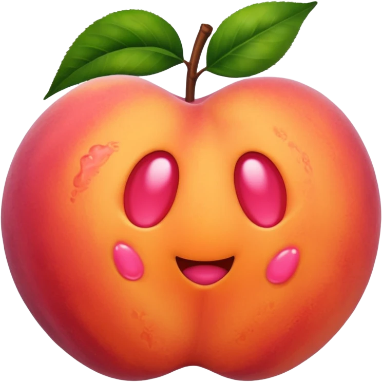 Peach with hand print emoji
