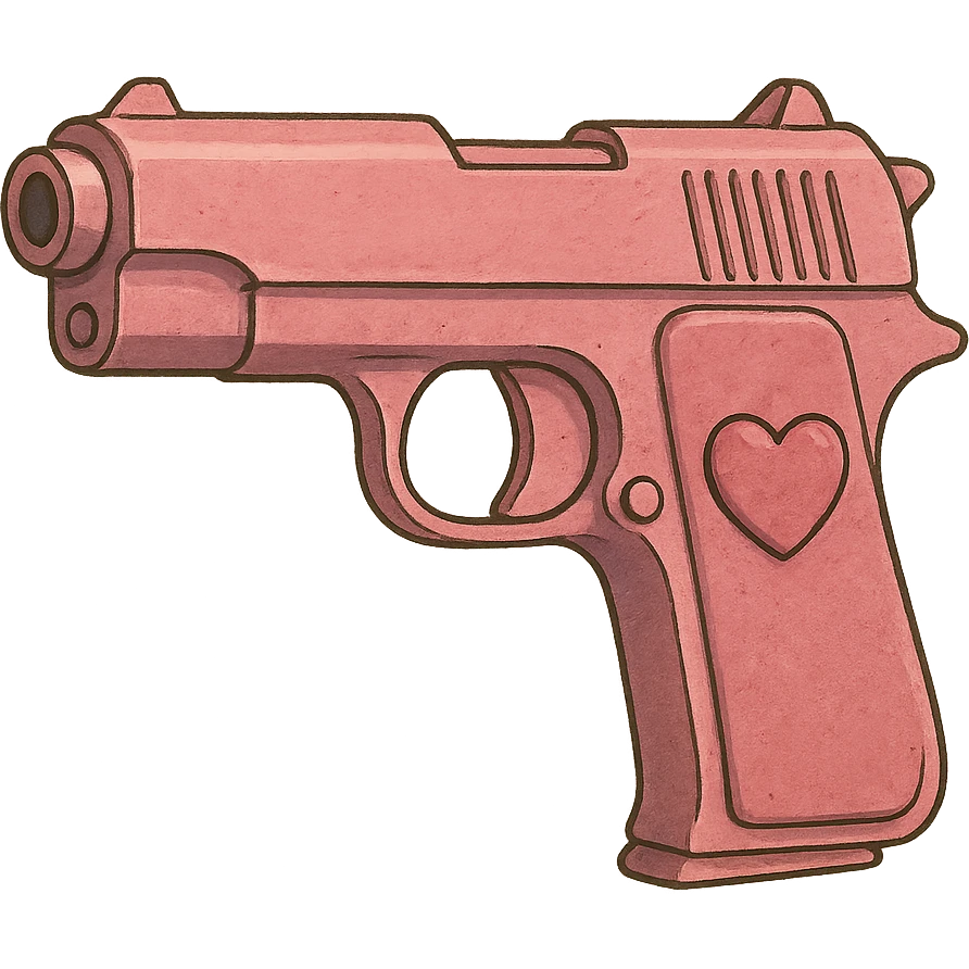Pink heart pistol emoji