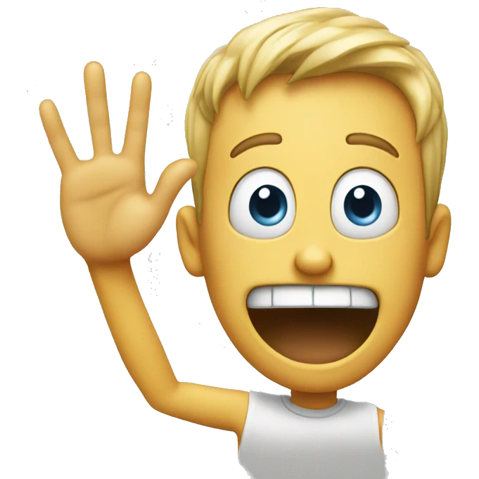 Mad face with a high five emoji emoji