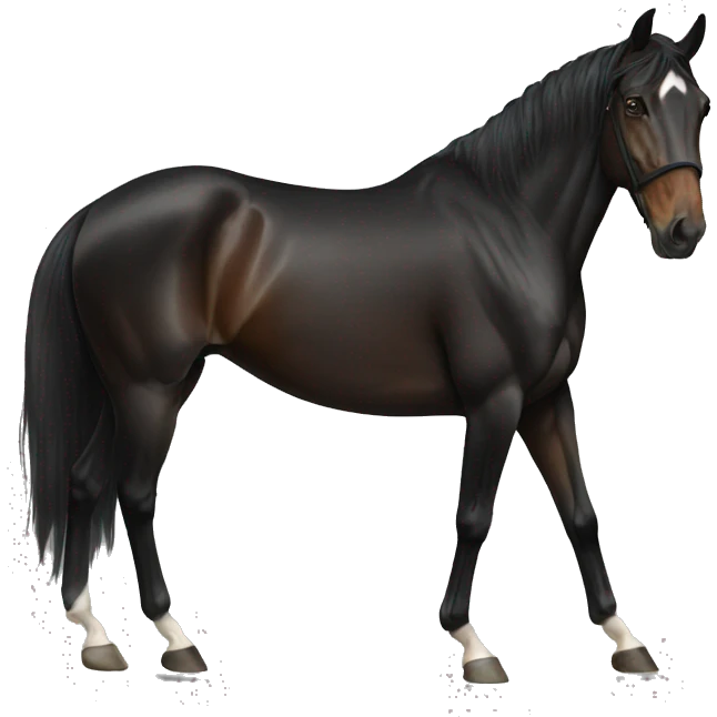 black race horse facing righ emoji