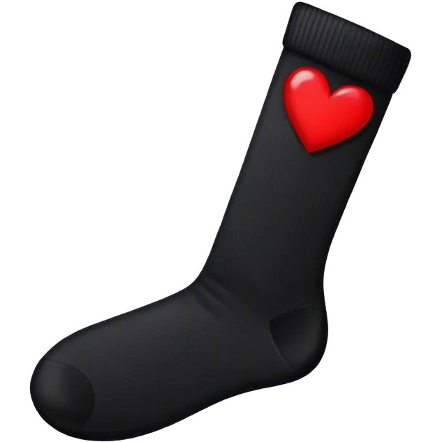 black socks with hearts emoji