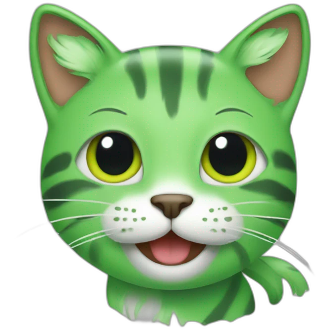 happy green cat emoji