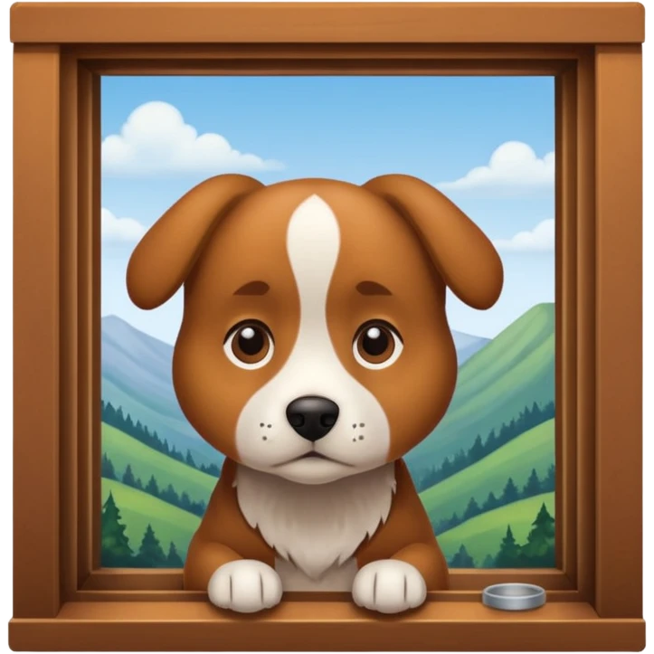 dog looking out of the window emoji