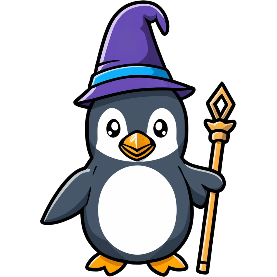A penguin wizard emoji