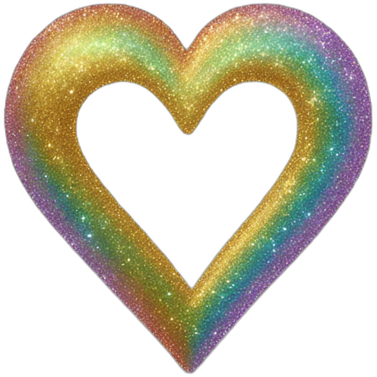 sparkly glittery shiny heart rainbow emoji