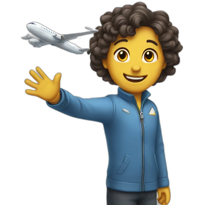 waving plane goodbye happy emoji