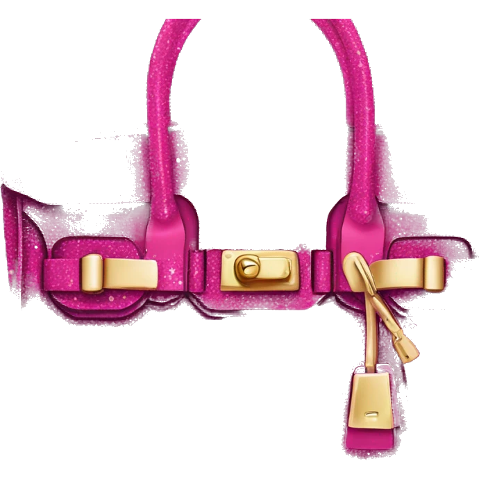 Hot pink glitter sparkly birkin bag emoji