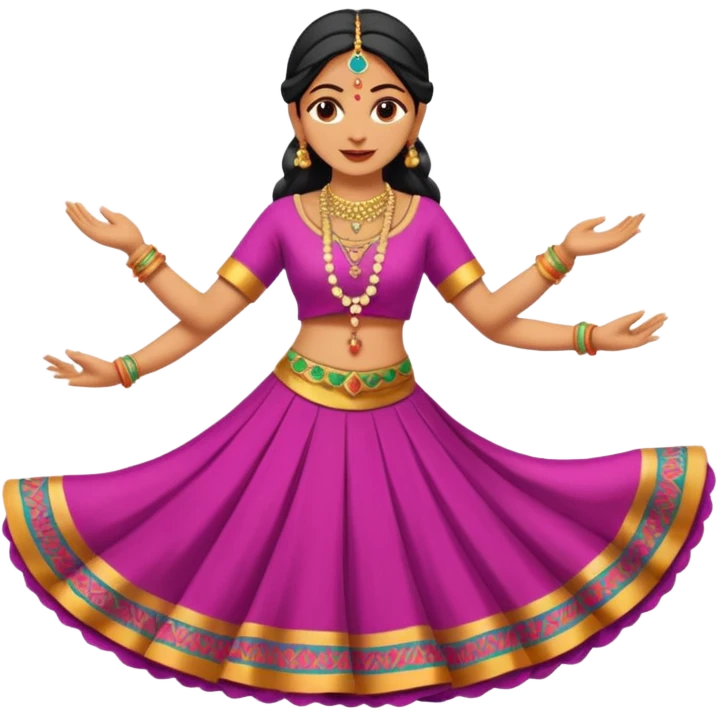 Indian woman in traditional clothes dances.  format portrait emoji