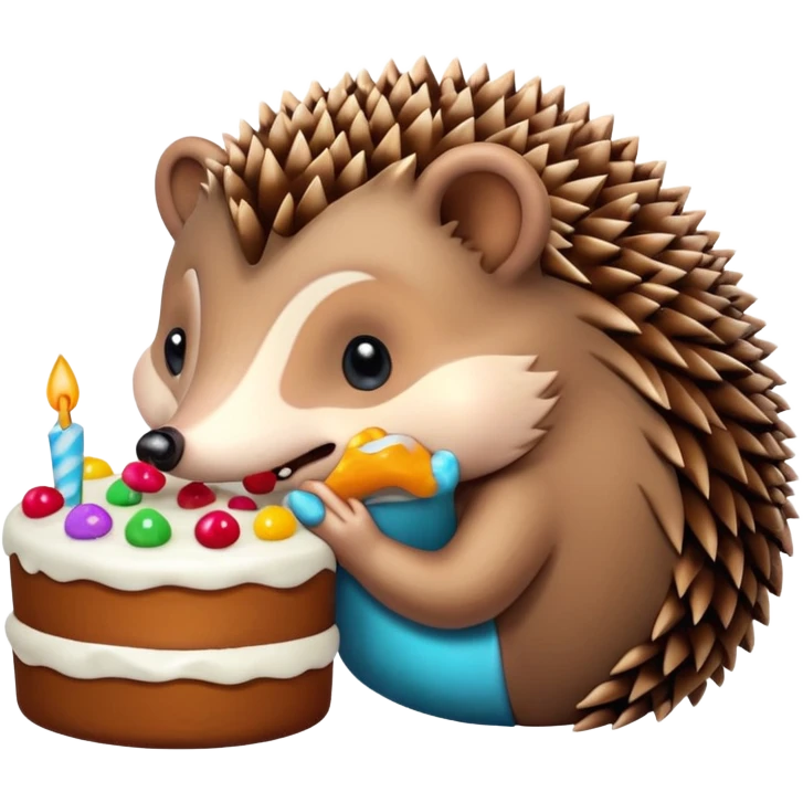 hedgehog eating cake emoji