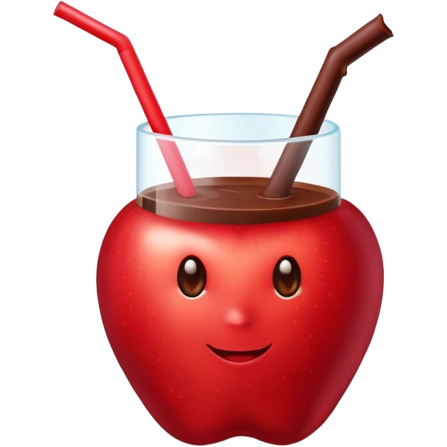 apple with chocolate drink emoji