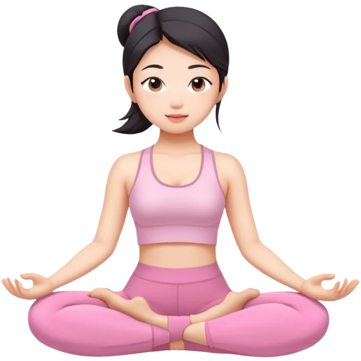 asian yoga girl light pink clothes  emoji