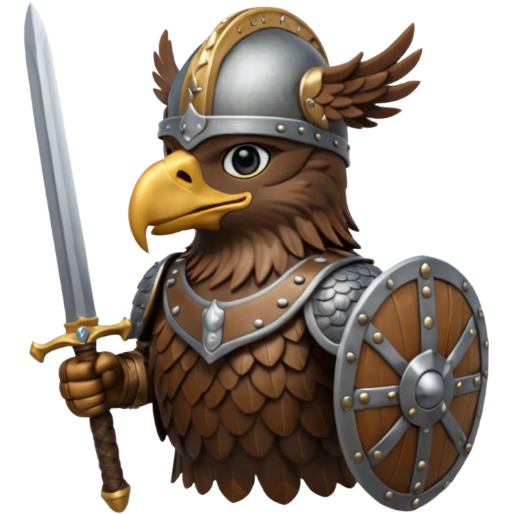 eagle with viking helmet and sword behind emoji