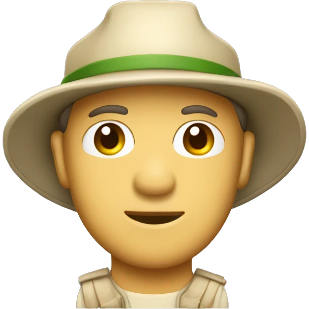 gardener pith helmet beige jacket emoji
