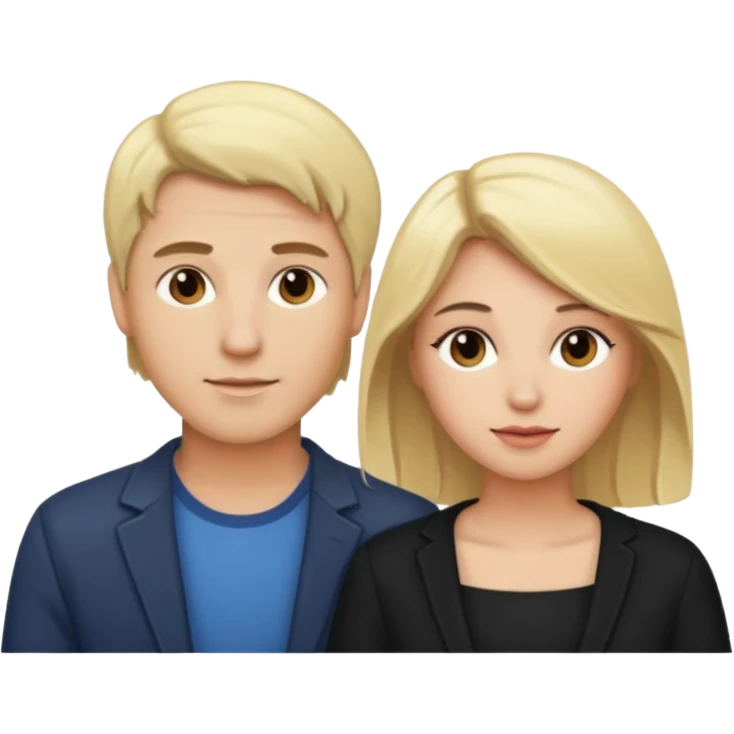 couple male blonde hair female dark brown hair emoji