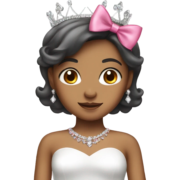 girl with pink bow and tiara emoji