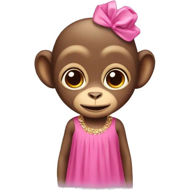 monkey with a pink dress emoji