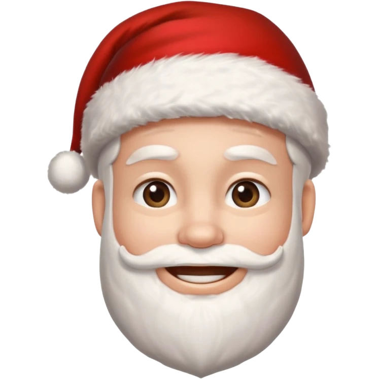 산타 모자를 쓰지 않은 no hair 젊은 산타 얼굴 정면 emoji