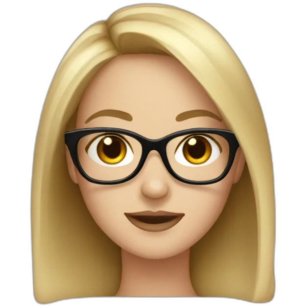 White Girl in black glasses emoji