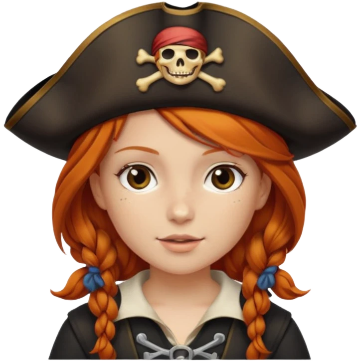 ginger hair pirate girl emoji
