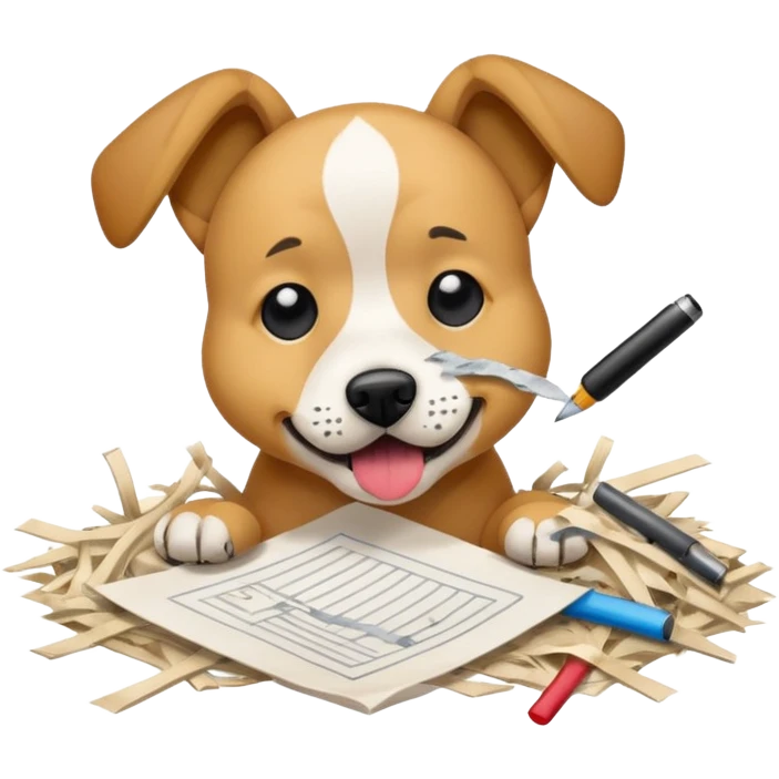 Dog eat homework emoji