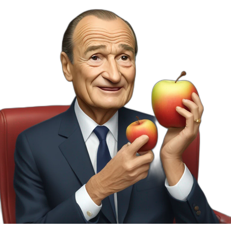 Jacques Chirac qui mange une pomme emoji