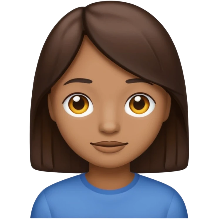 Make an emoji with medium straight dark brown hair emoji