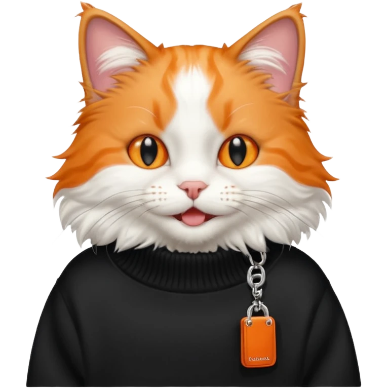 happy cat in a black balenciaga sweater emoji