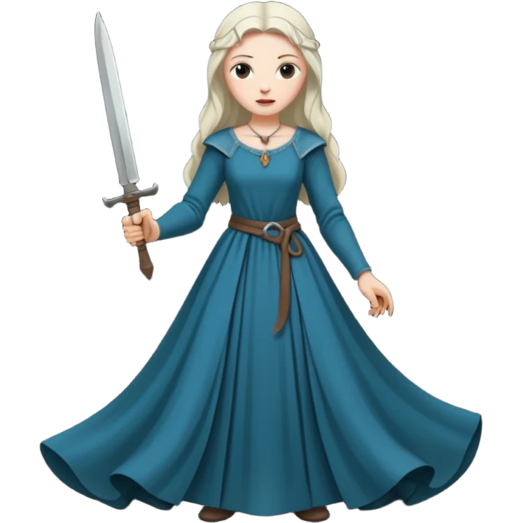 medieval woman holding a knife emoji