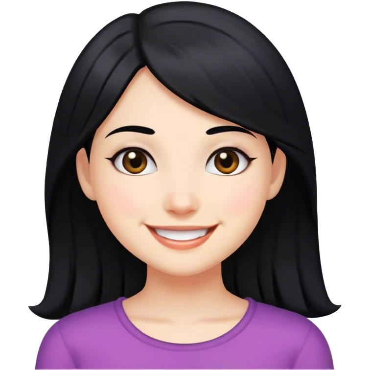 smiling girl with black hair emoji