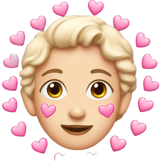 face with pink hearts around it emoji