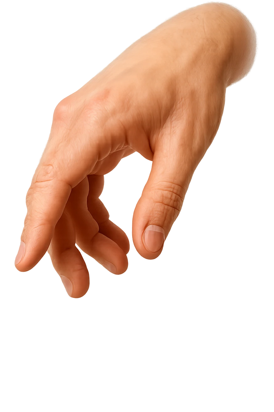 mano che sta per toccare qualcosa emoji