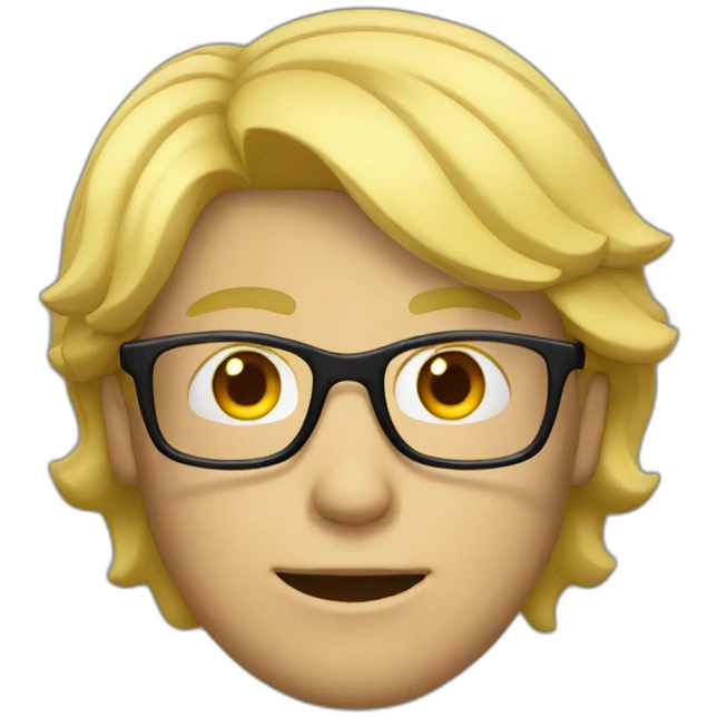 Blond guy with glasses emoji