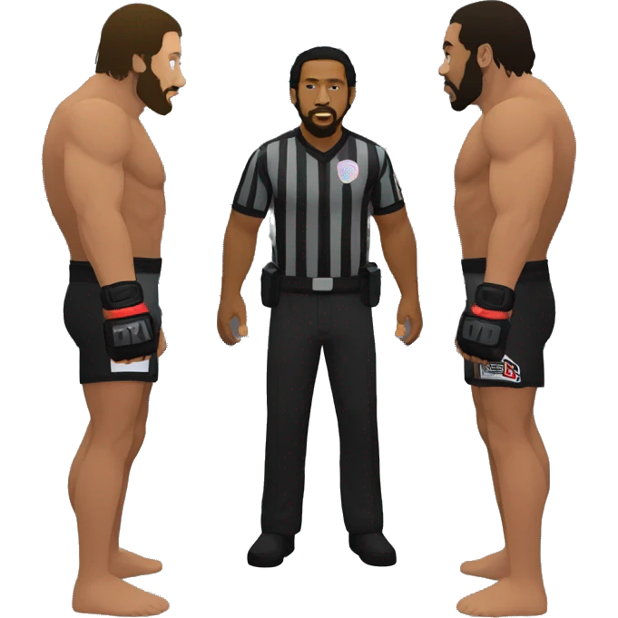 ufc referee herb dean making a stoppage in the octagon emoji