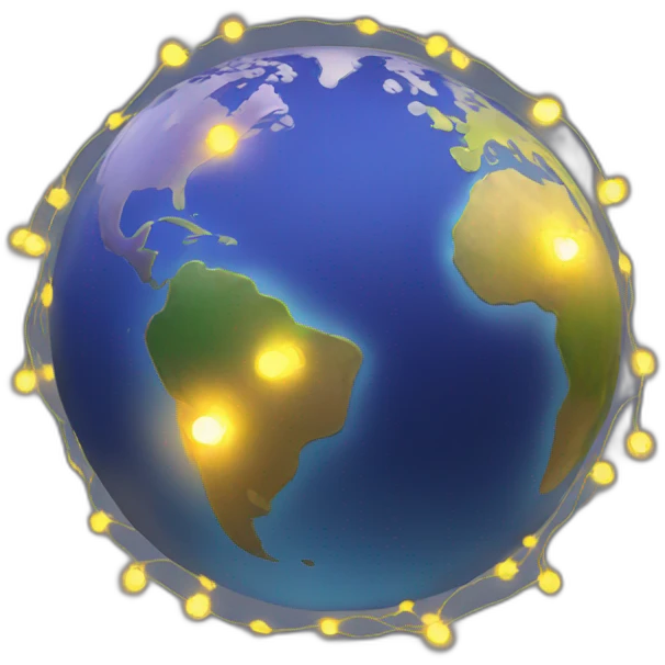 globe with lights emoji