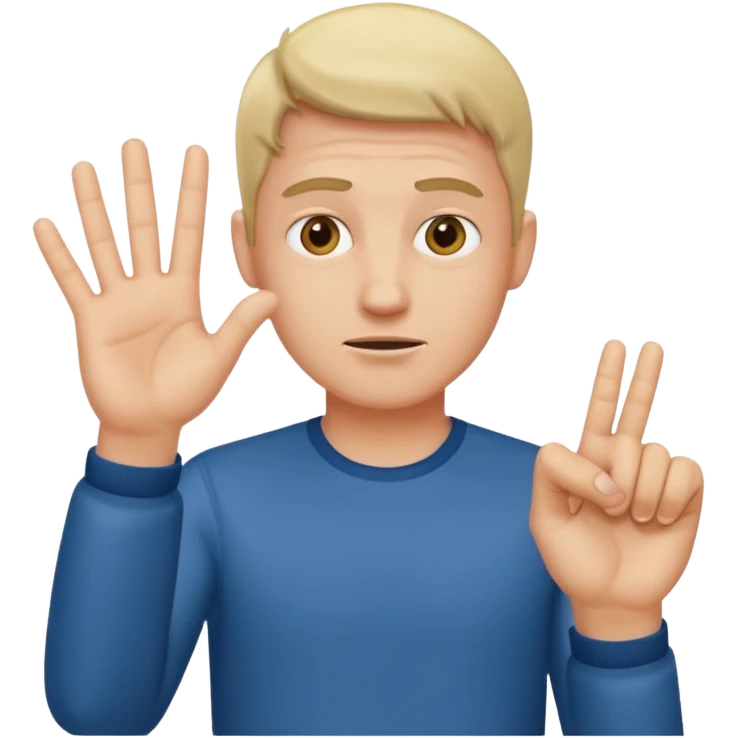 
a man making a negative gesture with his hand emoji