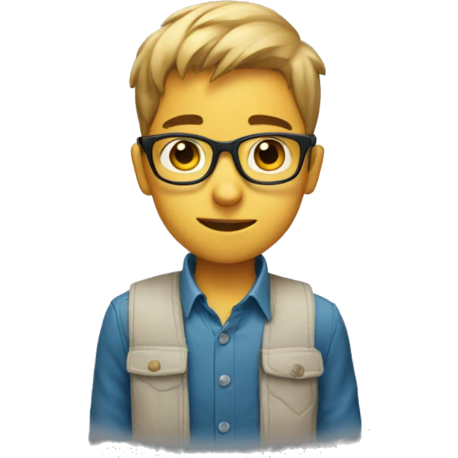 boy with glasses and watch emoji