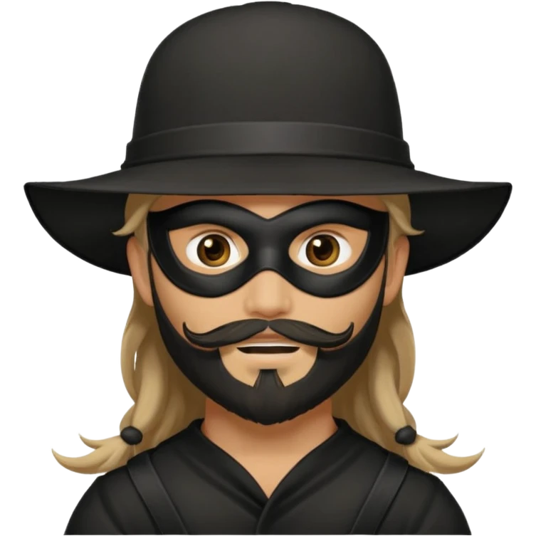 masked Boy with hat long hair & bearded emoji