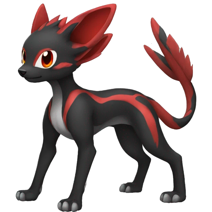 cool black red animal hybrid Fakemon full body emoji