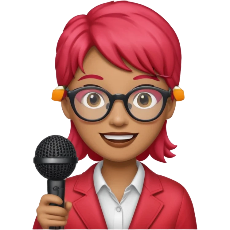 strawberry be hand the mic glasses  emoji