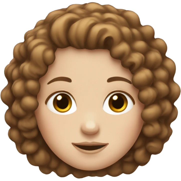 White girl with brown curly hair emoji