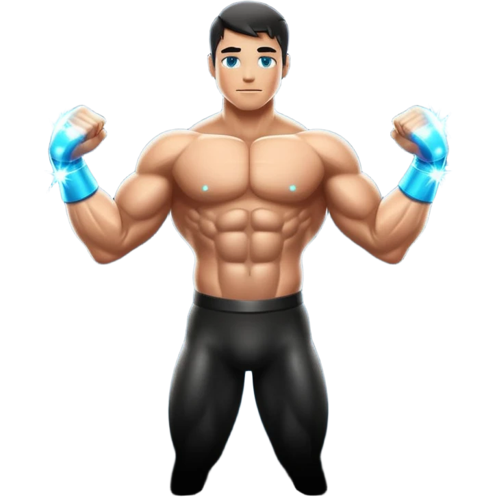 muscular silhouette with sparkles emoji