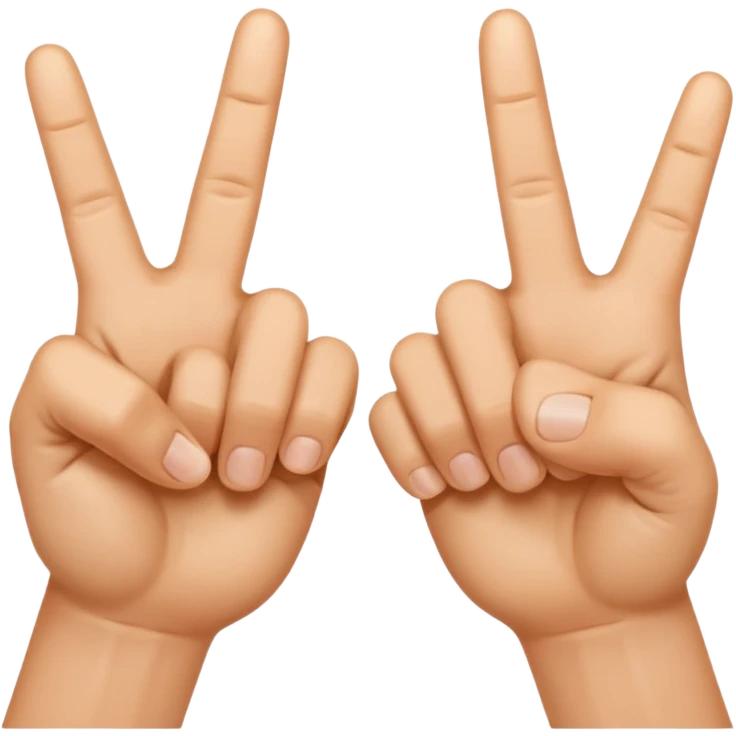 deux mains qui montre 1 ce croise emoji