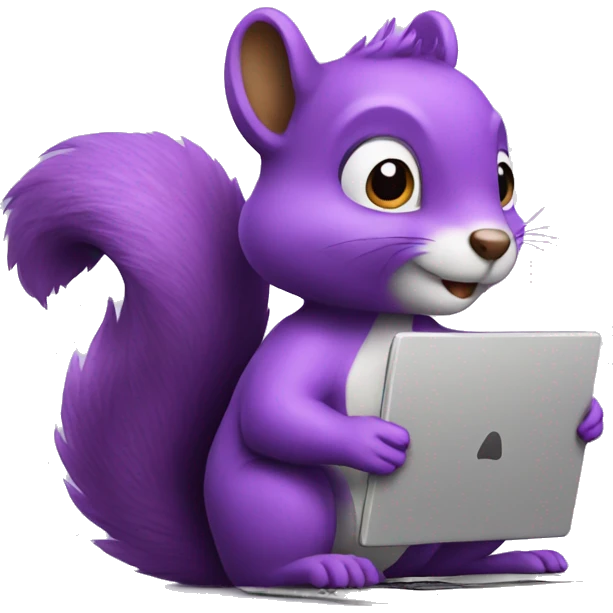 purple squirrel with a laptop emoji