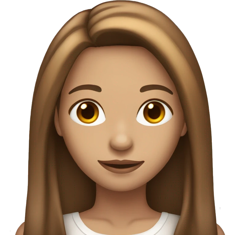 Fair skin tone female that has Brown long hairwith highlights  emoji