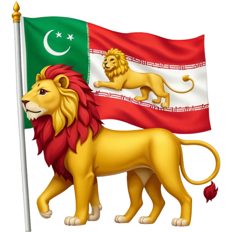 پرچم شیر و خورشید ایران emoji