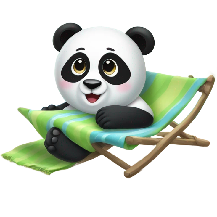 Panda laying on a beach  emoji