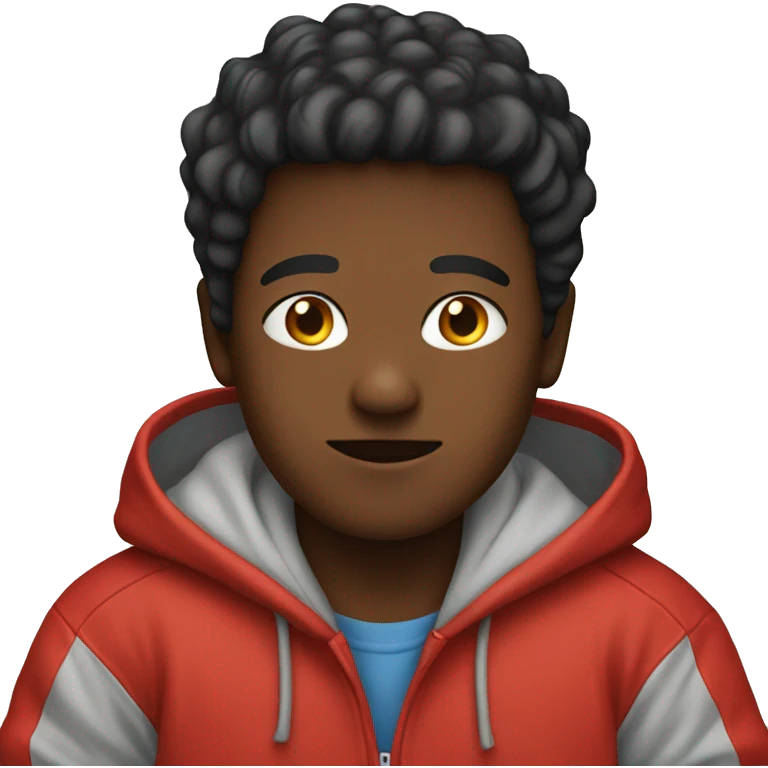 boy in red hoodie indoors emoji