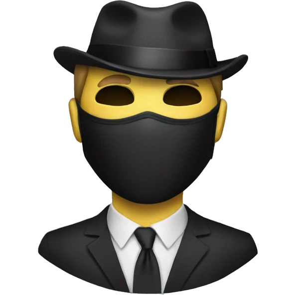 masked man in formal suit emoji