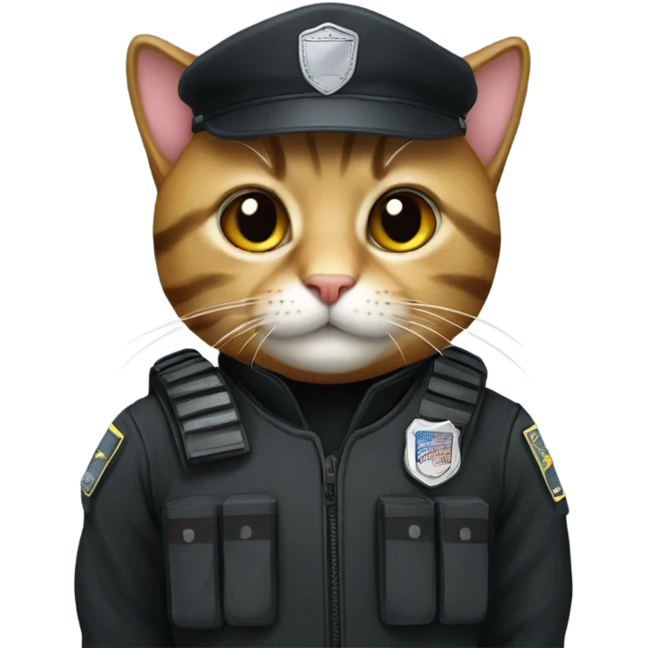 A cat wearing swat uniform emoji