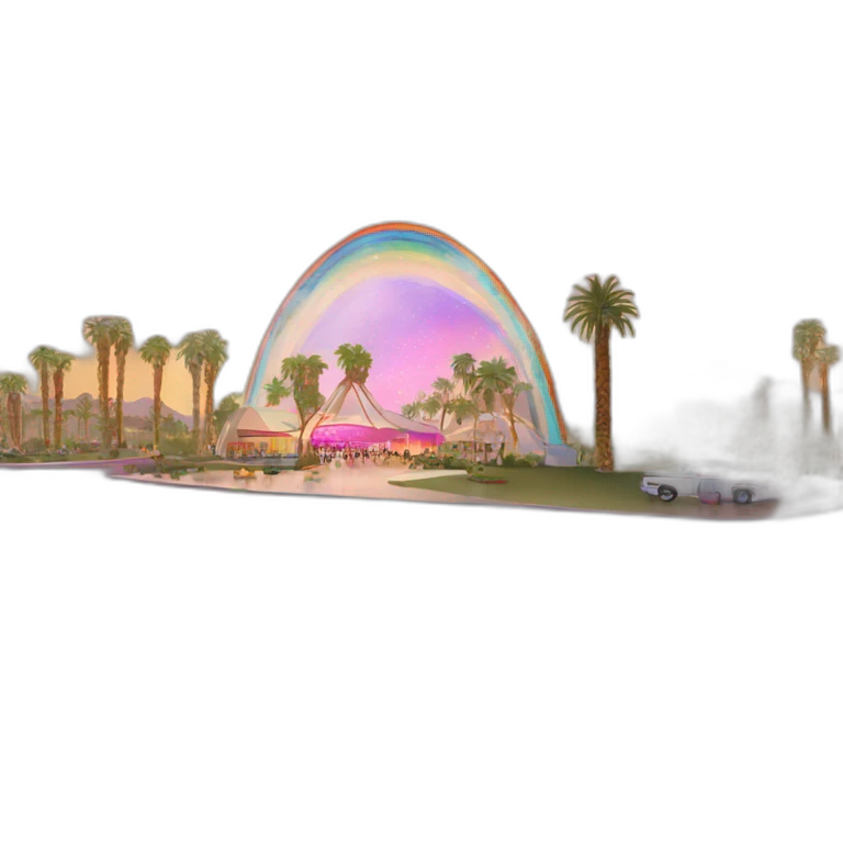 Coachella rainbow building emoji